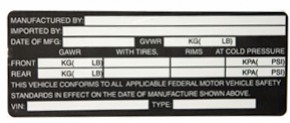 Registered Importer Motorcycle Labels