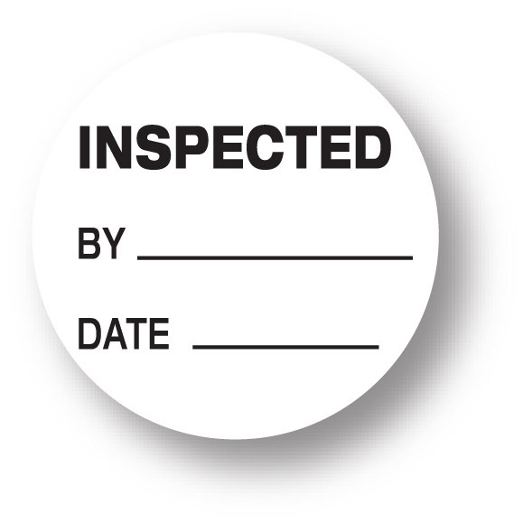 QUALITY - Inspected/ By/ Date (White) 1.5" diameter circle
