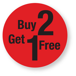 Discount - Buy 2 Get 1 Free Labels 
