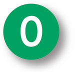 NUMBERS - 0 (Green) 1.5" diameter circle