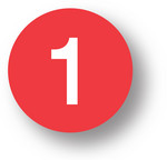 NUMBERS -1 (Red) 1.5" diameter circle