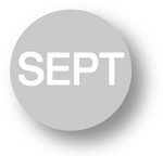 MONTH - September (Grey) 1.5" diameter circle