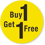Discount - Buy 1 Get 1 Free Labels 