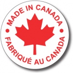 MADE IN CANADA - 3.5&quot; die cut circle - Red on White