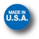 MADE IN USA - 1" Die Cut Circle - Blue on White