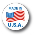 MADE IN USA - 1.5&quot; Die Cut Circle - Blue and Red on White