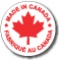 MADE IN CANADA - .75" dia. circle - Red on White