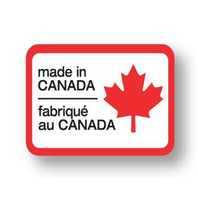 Made in Canada Labels - 1.125" x 1.5" rectangle