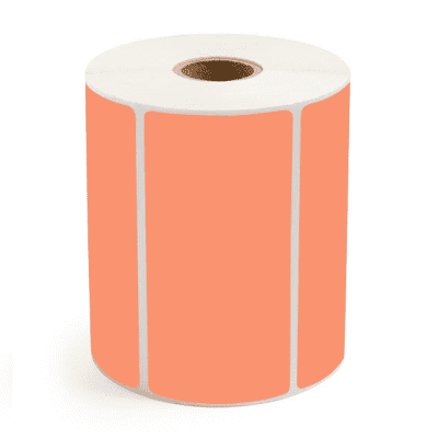 4" x 2" Orange Direct Thermal Labels