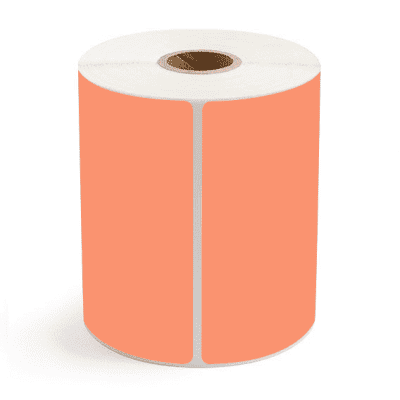4" x 6" Orange Direct Thermal Labels
