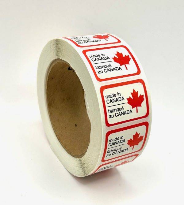 Made in Canada Labels - 1.125" x 1.5" rectangle - Image 2